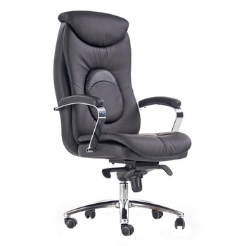 Scaun directorial piele ecologica AX Qatar negru Scaun directorial piele ecologica AX Qatar negru