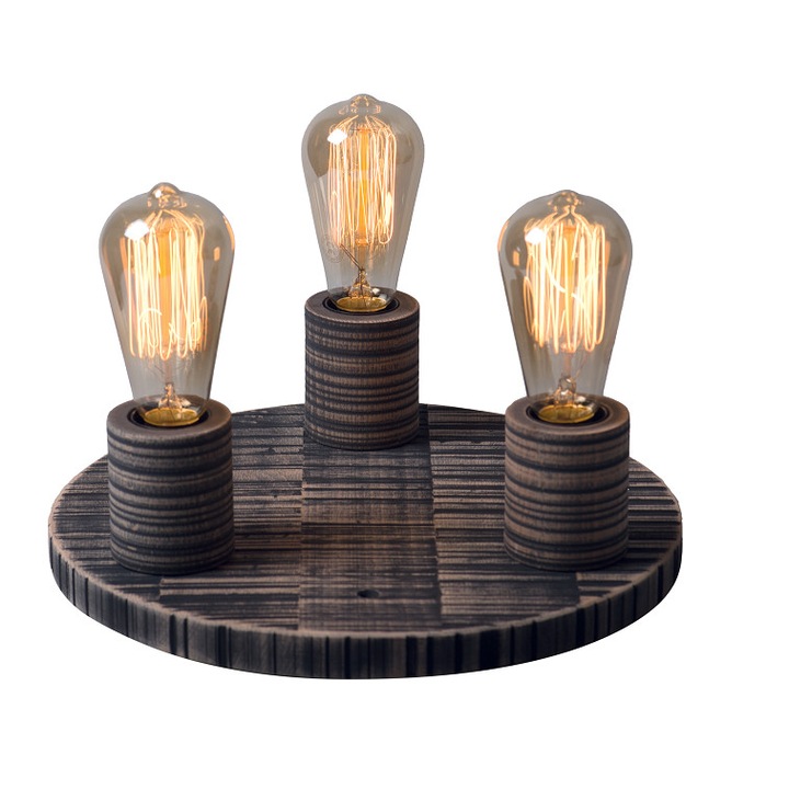 Plafoniera 3X60W EBONY CU finisaj negru vintage