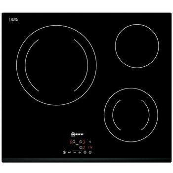 Plita incorpolabila Neff T11B22X2, Vitroceramica, 3 zone de gatit, TouchControl, Afisaj digital, ReStart, Timer, Indicator de Plita incorpolabila Neff T11B22X2, Vitroceramica, 3 zone de gatit, TouchControl, Afisaj digital, ReStart, Timer, Indicator de