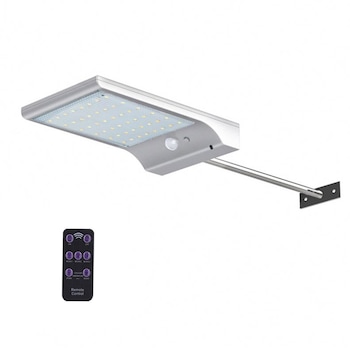 Lampa solara de perete cu 48 leduri si 7 culori ajustabile, brat telescopic, telecomanda, senzor de miscare, senzor lumina Lampa solara de perete cu 48 leduri si 7 culori ajustabile, brat telescopic, telecomanda, senzor de miscare, senzor lumina