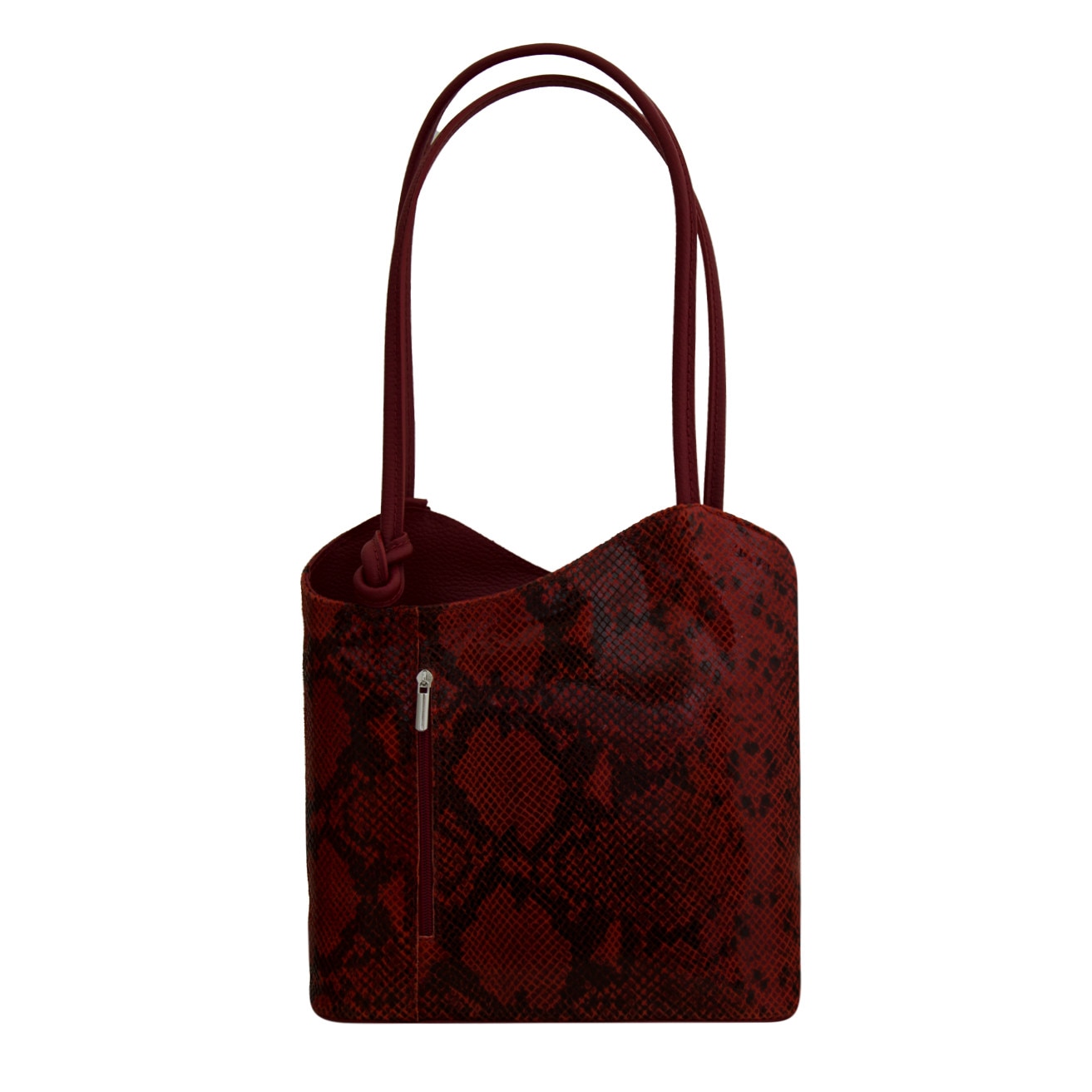 Geanta de dama din piele naturala, Iris sarpe rosu