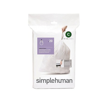 Saci menajeri Simplehuman CW162, 12 L, 20 buc/pachet, Alb Saci menajeri Simplehuman CW162, 12 L, 20 buc/pachet, Alb