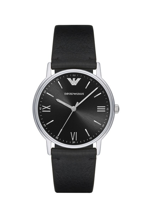 Emporio Armani, Kappa bőrszíjas karóra, Fekete