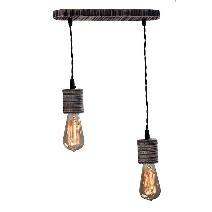 Lustra 2x60W EBONY finisaj negru vintage