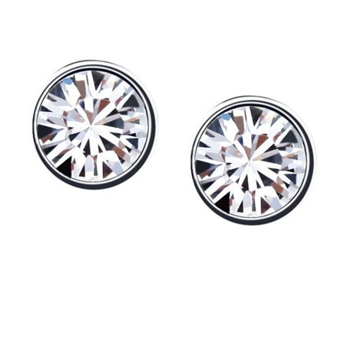 Cercei cu cristale White Round