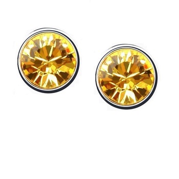 Cercei cu cristale Yellow Round Cercei cu cristale Yellow Round