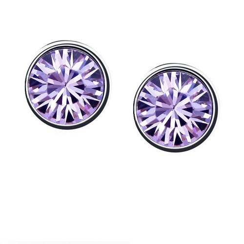 Cercei cu cristale Light Purple Round
