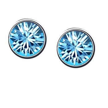 Cercei cu cristale Light Blue Round Cercei cu cristale Light Blue Round