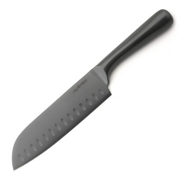 Cutit Santoku, Luigi Ferrero, FR-2318BT, 18 cm, Inox, Negru Cutit Santoku, Luigi Ferrero, FR-2318BT, 18 cm, Inox, Negru