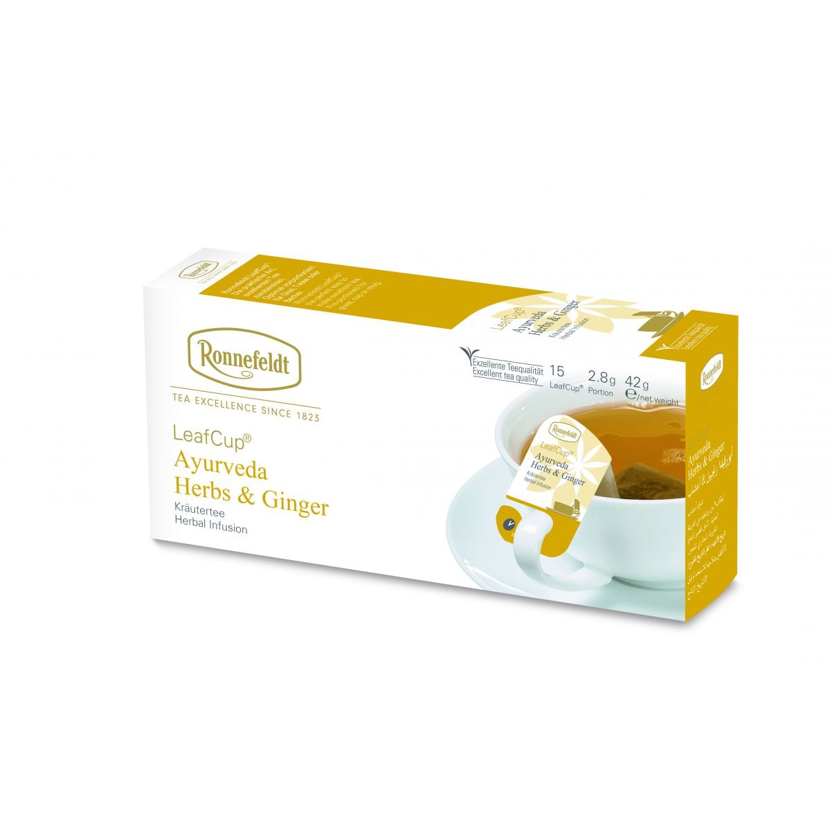 Infuzie plante Leafcup® Ginger, Ronnefeldt, 15 pliculete