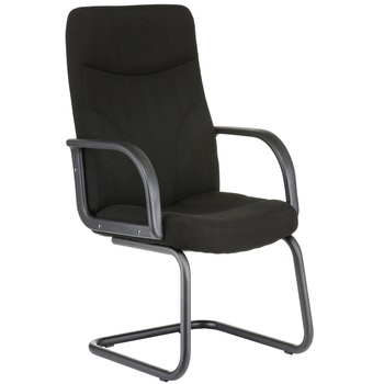 Scaun vizitator QMOBILI RIVA S Negru, stofa C, baza otel tip sanie, brate PP fixe Scaun vizitator QMOBILI RIVA S Negru, stofa C, baza otel tip sanie, brate PP fixe