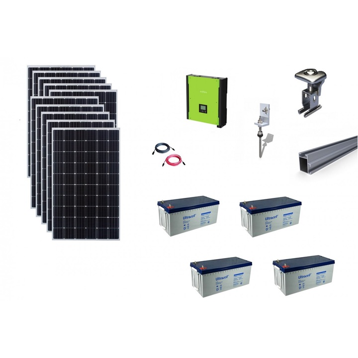 Sistem fotovoltaic hibrid Poweracu 3kwp prindere tabla si stocare inclusa ULTRACELL