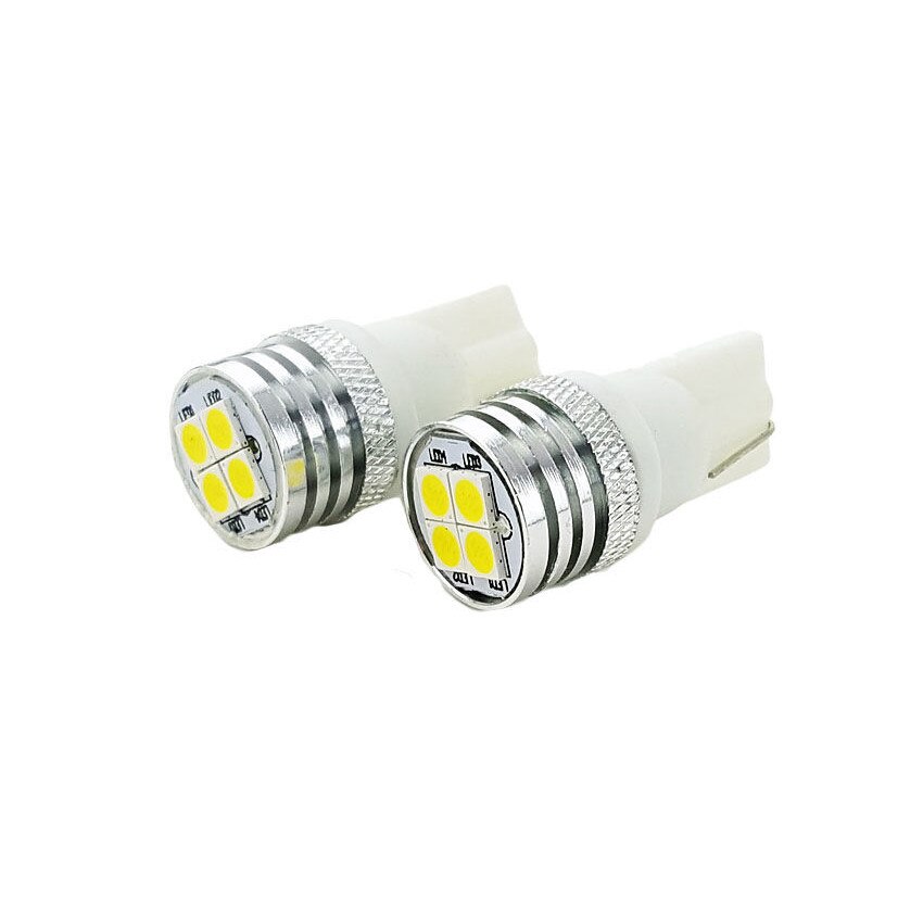 Set 2 becuri auto T10 4LED 3030 4W 12V CANBUS Lumina alba