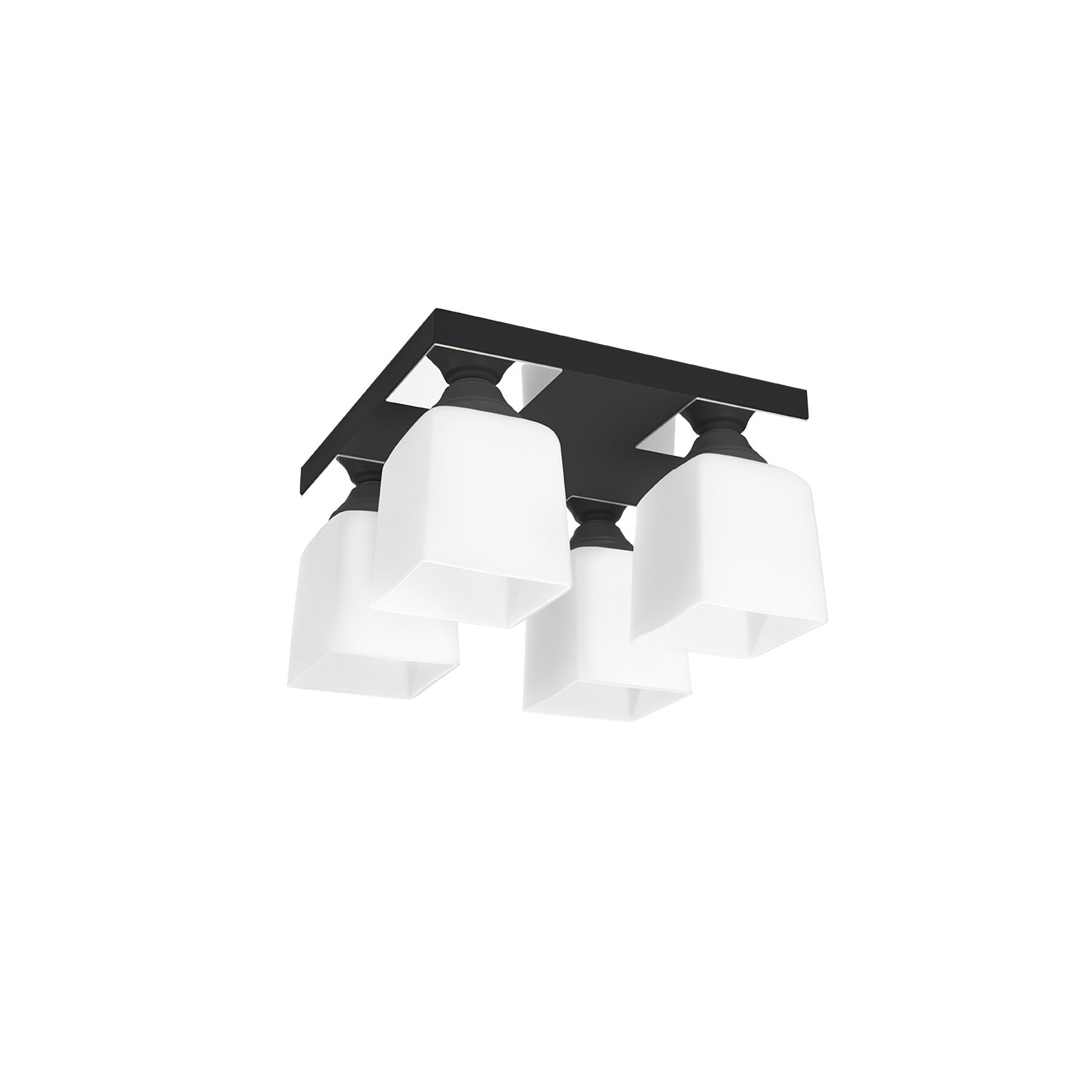Plafoniera Sollux Lighting Ibiza, 40W, 4xLED, Negru/Alb
