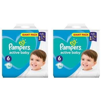 Scutece Pampers Active Baby Nr. 6, 13-18 Kg, 2 x 56 Buc. 112 buc. Gigant Pack Scutece Pampers Active Baby Nr. 6, 13-18 Kg, 2 x 56 Buc. 112 buc. Gigant Pack