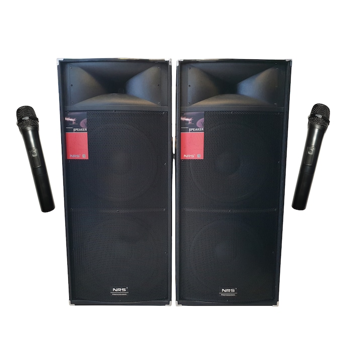 Boxe Active Profesionale 2 x 460 W , 2 Microfoane Wi-Fi, Karaoke , Bluetooth , USB , Card , Radio