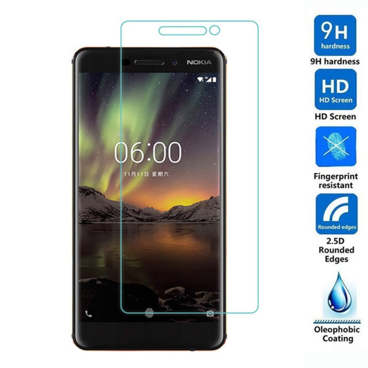 Стъклен протектор Premium Tempered Glass за Nokia 6 (2018), Прозрачен