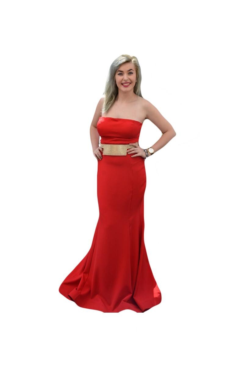 Rochie de gala tip sirena, D&J Exclusive, Rosu