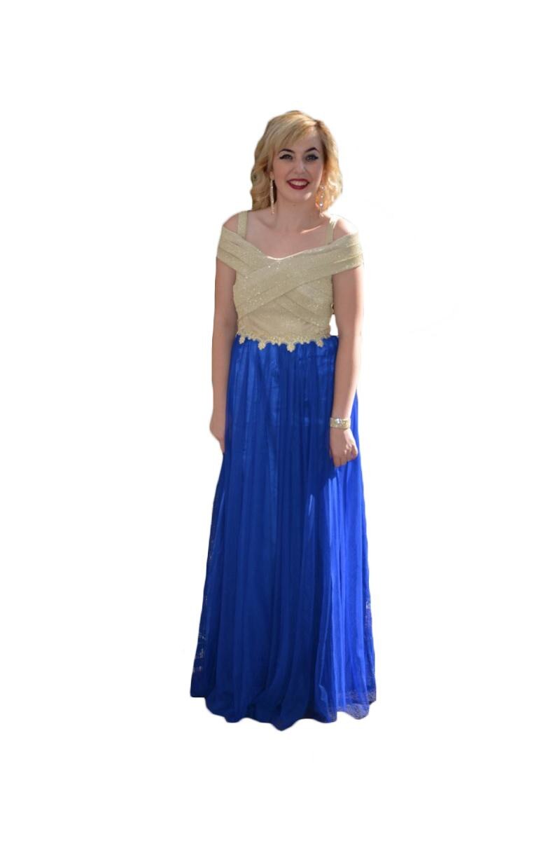 Rochie de seara din tul , D&J Exclusive, Albastru