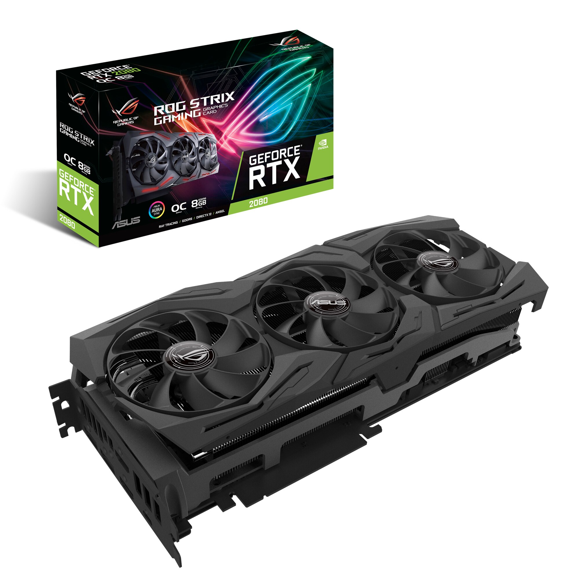 Placa video Asus ROG STRIX RTX 2080 O8G GAMING, 8GB GDDR6 - eMAG.ro