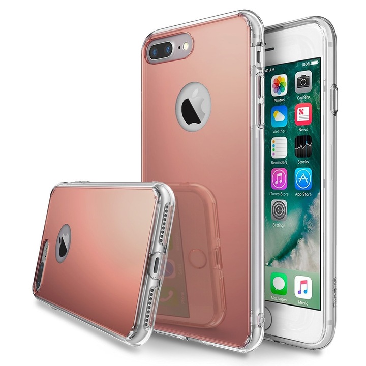 Калъф Apple iPhone 8 Plus тип огледало MyStyle Elegance Luxury Rose-Gold