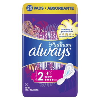 Absorbante Always Platinum Super, 26 buc Absorbante Always Platinum Super, 26 buc
