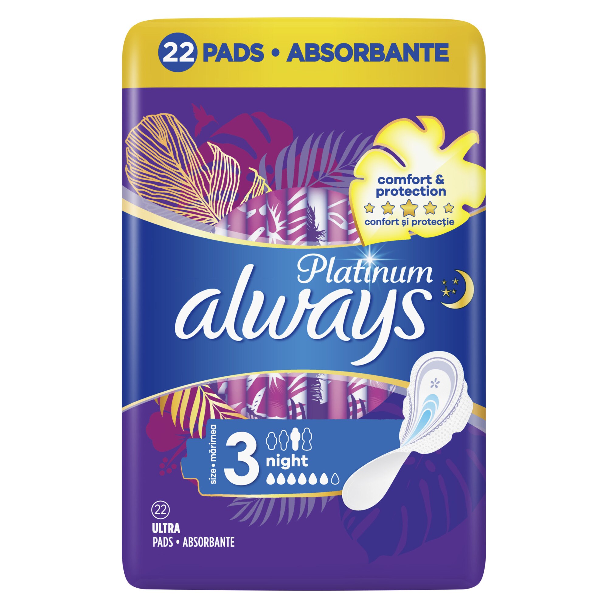 Absorbante Always Platinum Night, 22 buc
