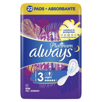 Absorbante Always Platinum Night, 22 buc Absorbante Always Platinum Night, 22 buc