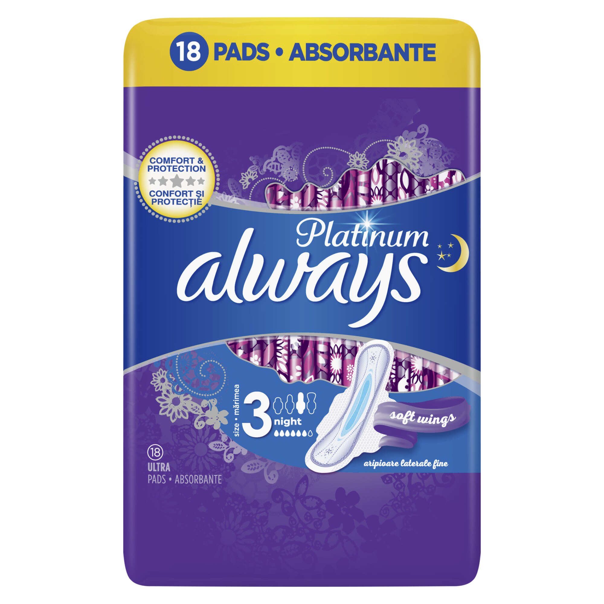 Absorbante Always Platinum Night, 18 buc