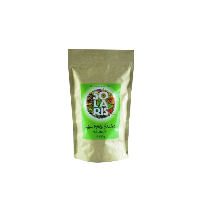 Cafea verde arabica macinata, Solaris, 250 g