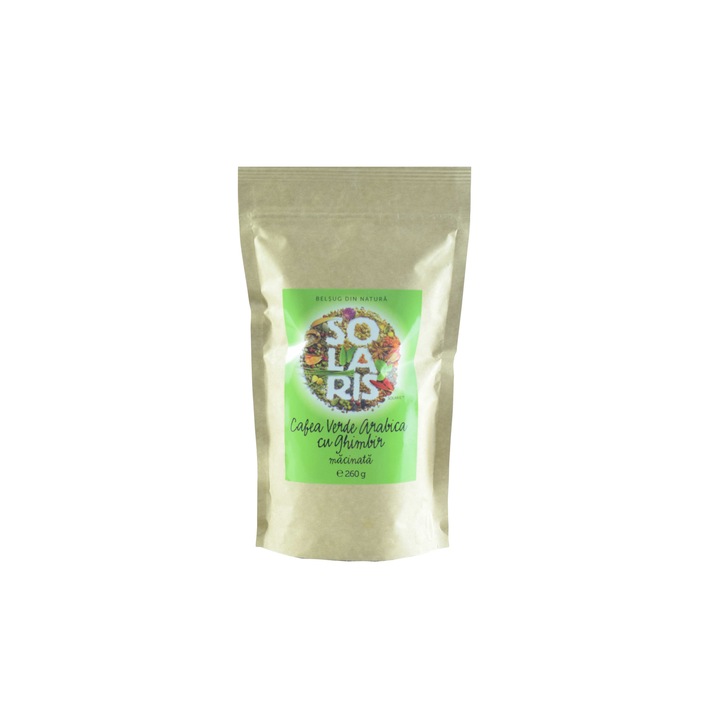Cafea verde arabica macinata cu ghimbir, Solaris, 260 g