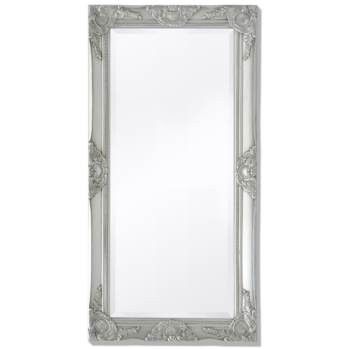 Oglinda verticala in stil baroc, vidaXL , Argintiu