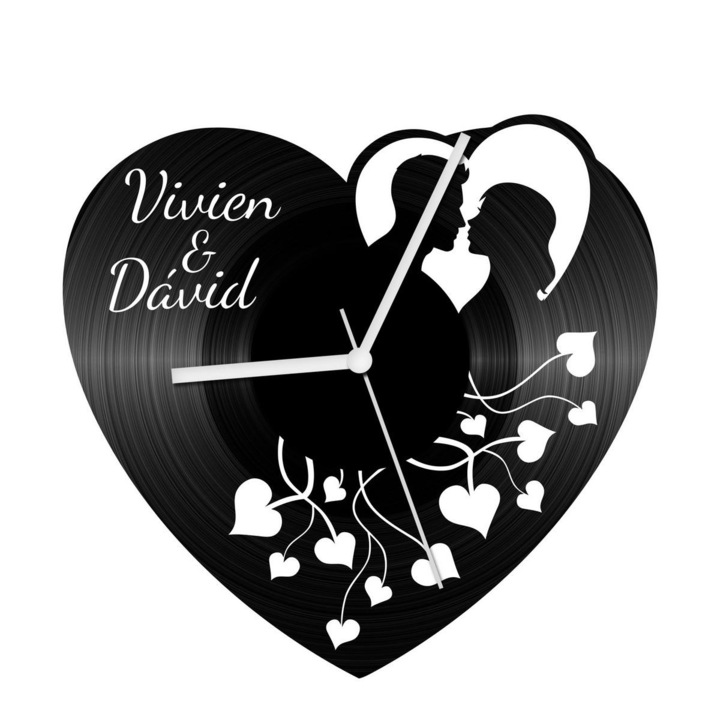 Szerelmespár bakelit óra