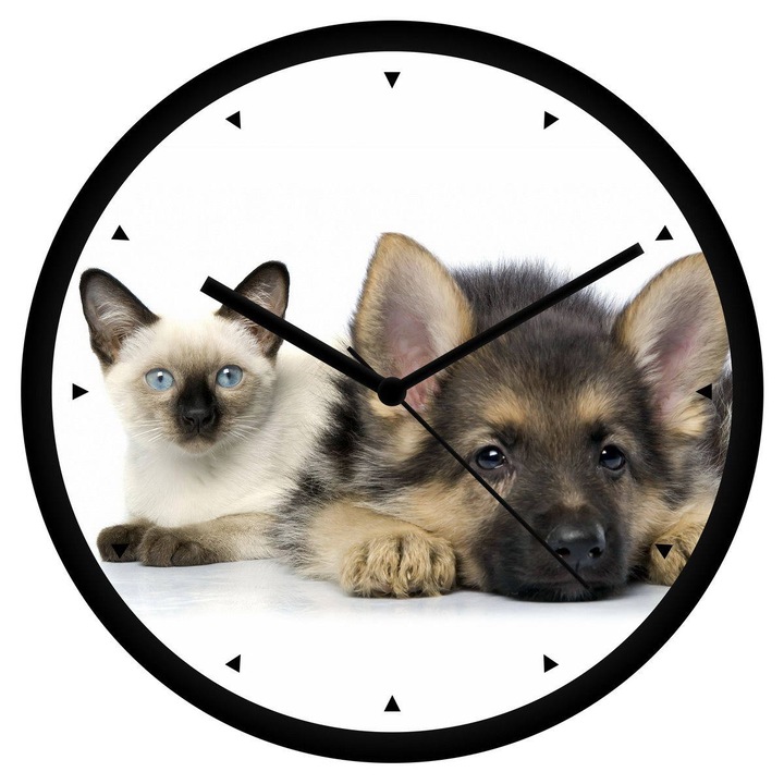 Cica és kutyus 1 falióra - órás