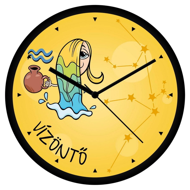 Vicces Vízöntő csillagjegyes falióra - órás