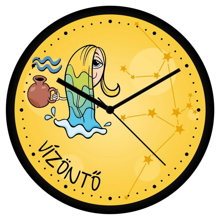 Vicces Vízöntő csillagjegyes falióra - perces