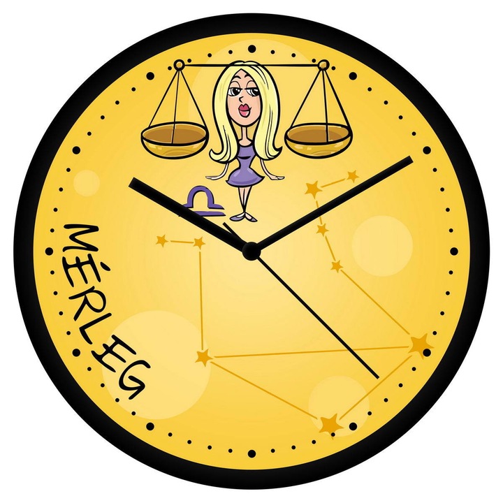 Vicces Mérleg csillagjegyes falióra - perces