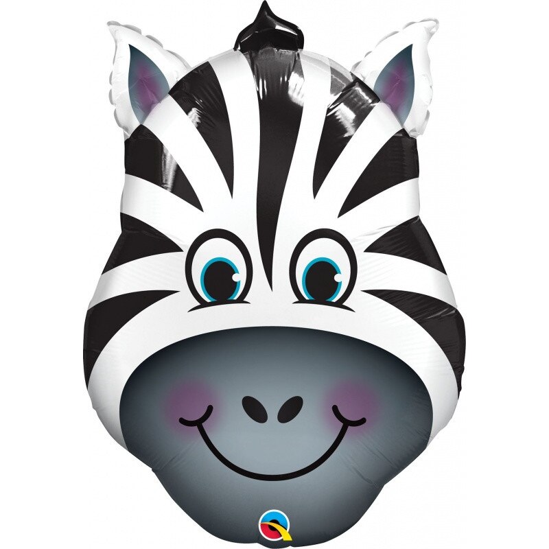 Balon Folie Figurina Cap de Zebra - 81 cm, Qualatex 16166