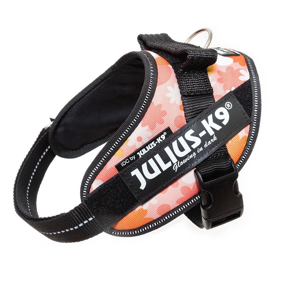 Ham IDC Power pentru caini Julius K9, Talie Mica, 0.8 - 3 kg,Roz cu flori