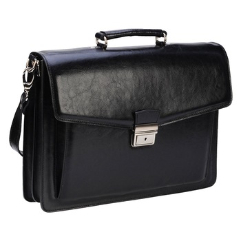 The Bag Shop - Unisex fekete bőr táska, modell 14 Classic TheBagShop