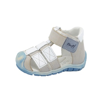 Sandale din piele naturala realizate manual pentru primii pasi EMEL E2187-14, Gri Sandale din piele naturala realizate manual pentru primii pasi EMEL E2187-14, Gri