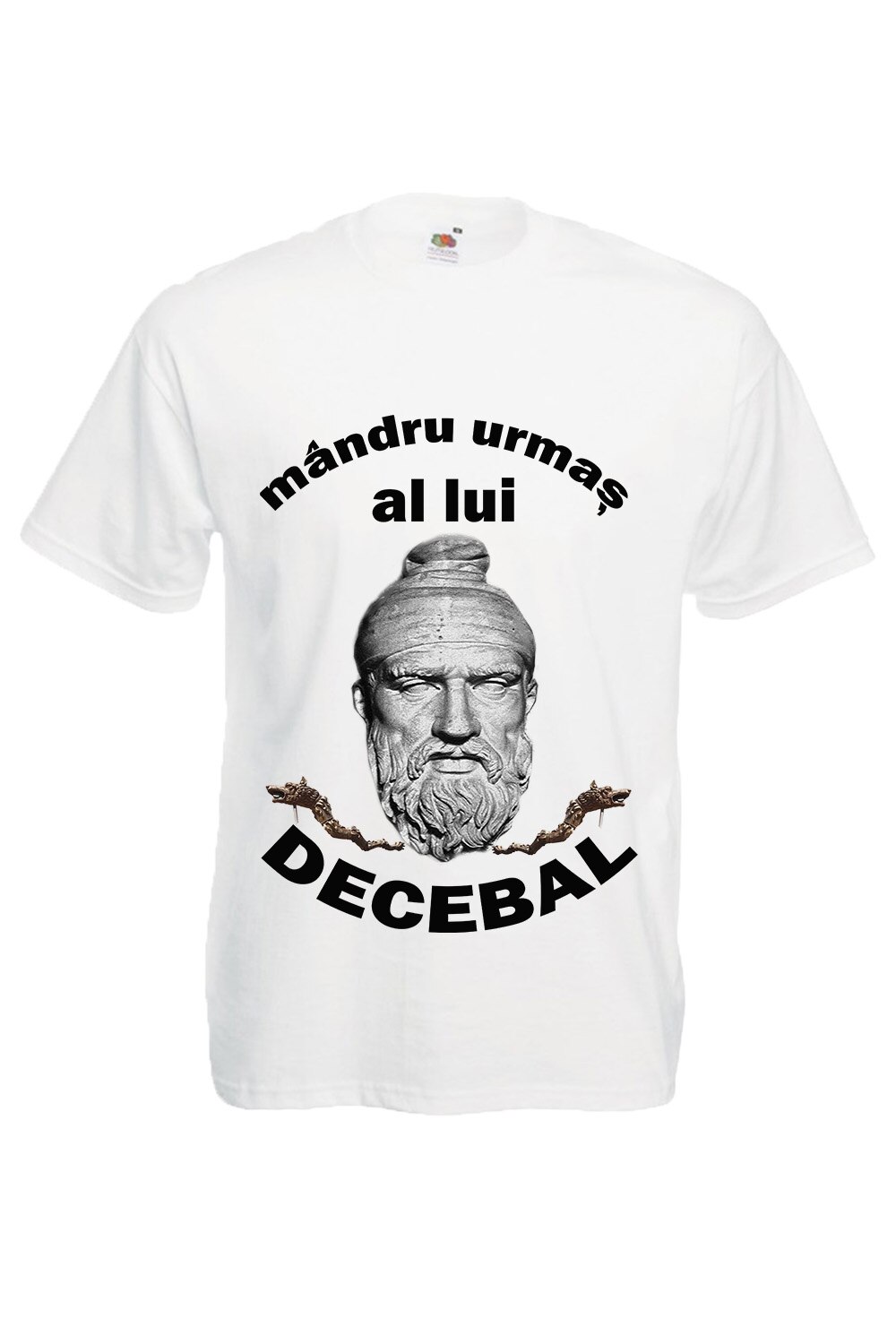 Tricou personalizat Fruit of the loom urmas al lui Decebal alb XL