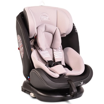 Scaun auto rotativ cu Isofix 0- 36 kg Pilot Leather Grey Scaun auto rotativ cu Isofix 0- 36 kg Pilot Leather Grey
