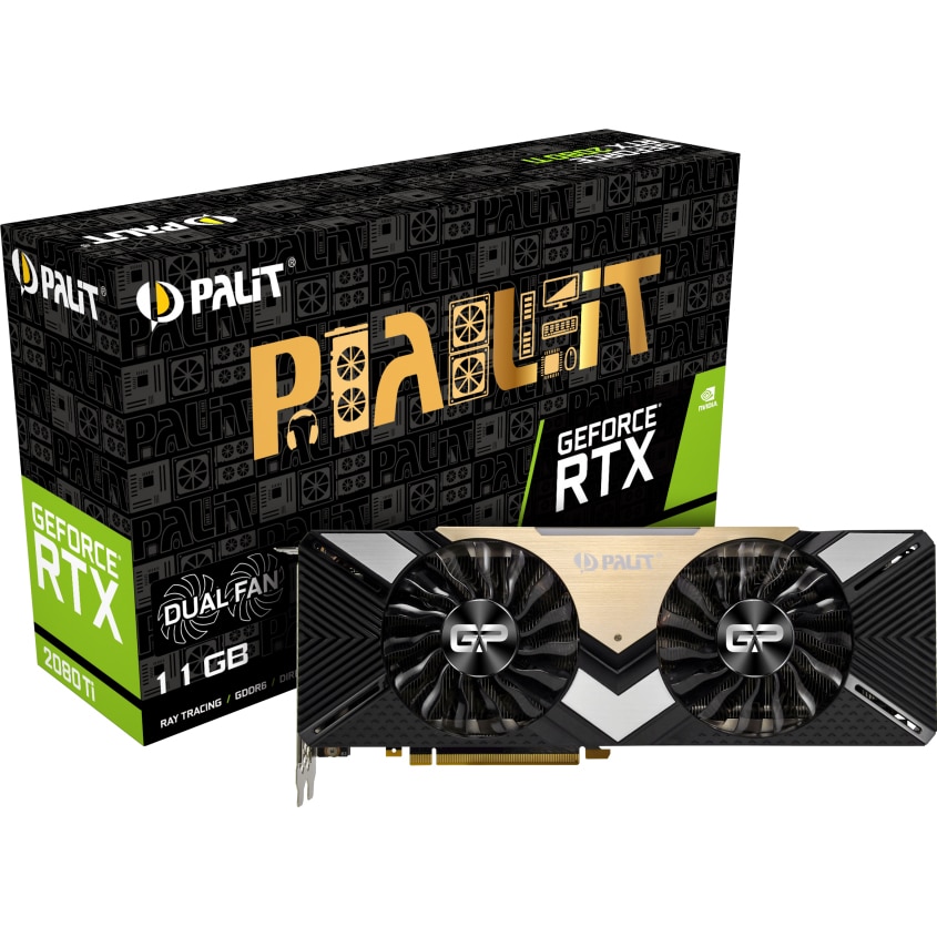 グラフィックボード・グラボ・ビデオカード PALIT RTX2080Ti DUAL 11G GDDR6 352Bit Placa video Palit RTX2080 Ti Dual, 11GB, GDDR6, 352-bit