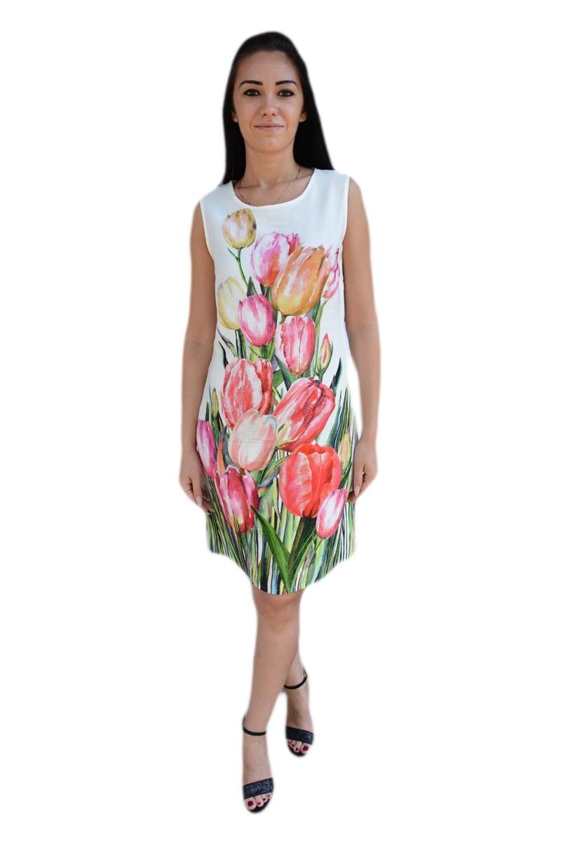 Rochie de zi, imprimeu floral, D&J Exclusive, Multicolor