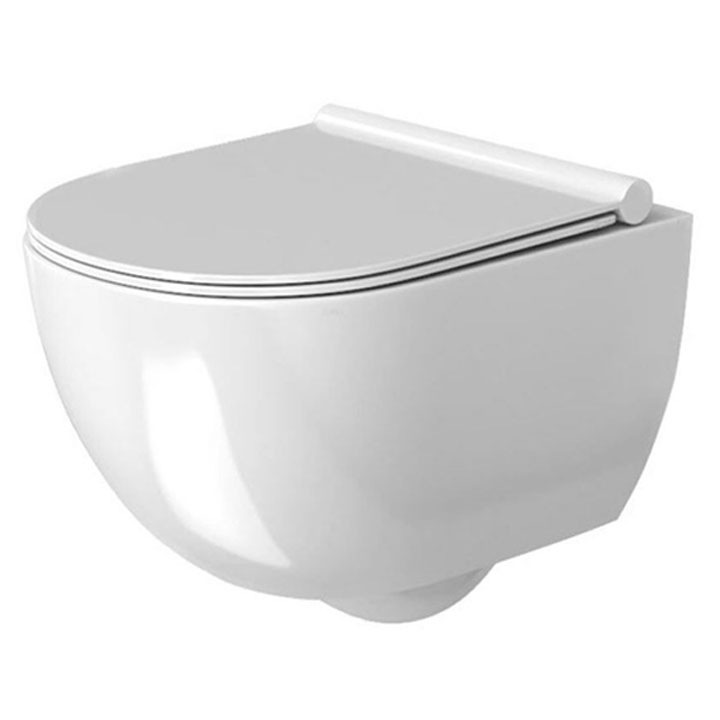Тоалетна чиния EGO-Carter, Окачена, Без рамка, Включен капак Duroplast