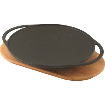 Wok cu suport de lemn, Fonta, 28 cm Wok cu suport de lemn, Fonta, 28 cm