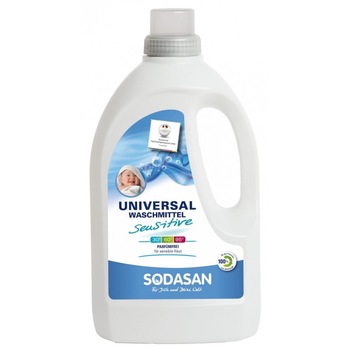 Detergent lichid de rufe universal sensitiv hipoalergenic 1.5 L Sodasan Detergent lichid de rufe universal sensitiv hipoalergenic 1.5 L Sodasan