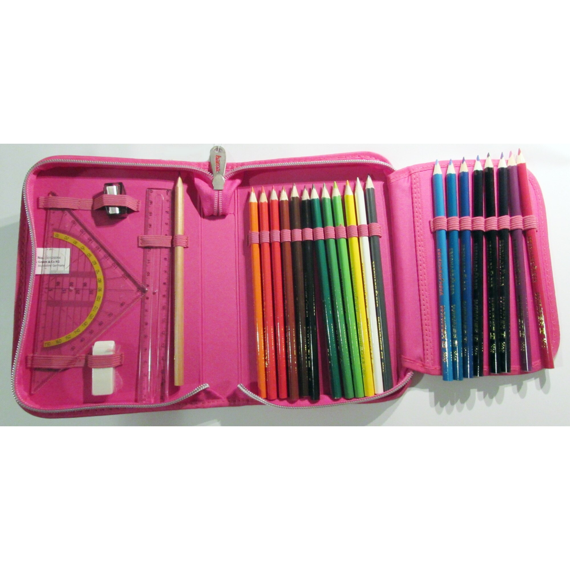 Комплект твърд несесер Hama, Еднорог с 18 цветни молива, Линия ...