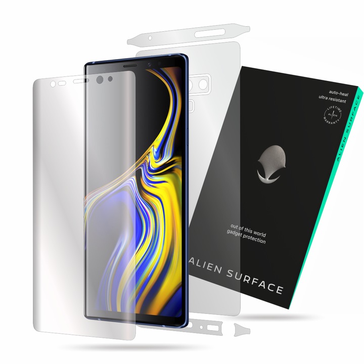Folie protectie, compatibil cu Samsung Galaxy Note 9, ecran, spate, laterale, Alien Surface